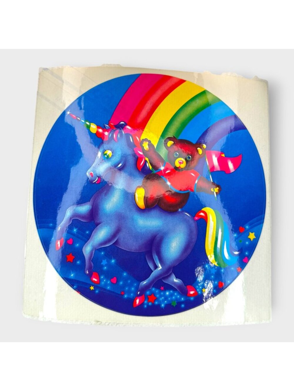 Lisa Frank Jumbo Sticker Unicorn Rainbow Bear 7" 1984 Vintage J954 USA Vintage
